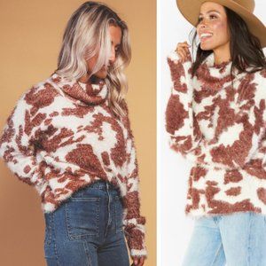 Show Me Your Mumu Cow Print Frances Sweater Medium
